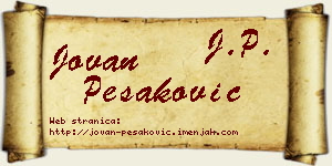 Jovan Pešaković vizit kartica